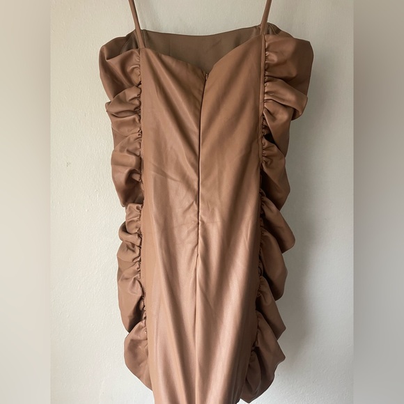 Etika Brown Ruffle Mini Dress - Picture 2 of 5